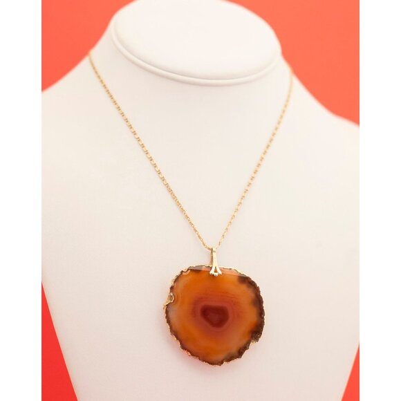 Vintage Geode Rock Crystal Necklace 30 Inch by Napier - F6 - Picture 2 of 5